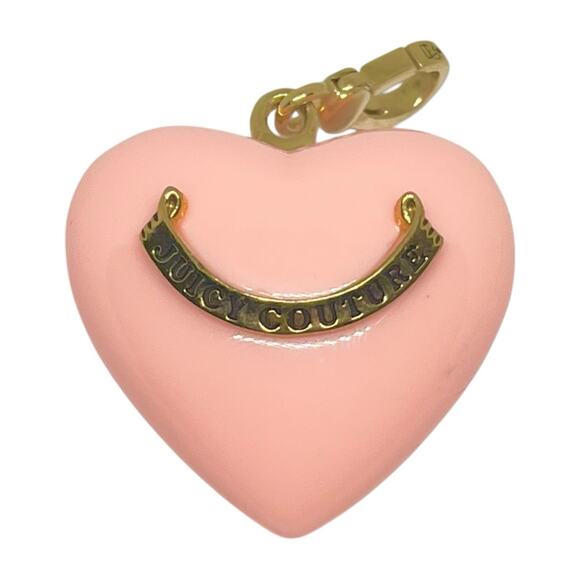 Juicy Couture Jewelry - 2000s Juicy Couture X Dylan’s Candy Bar Pink Y2K Lucite Puffy Heart Clip Charm